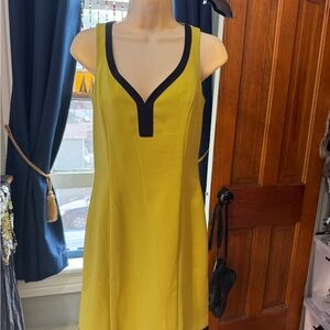 Metrostyle Vibrant Yellow Dress with Black Accents